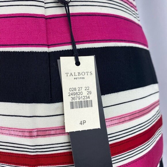Talbots Women's NWT Pink Black Striped Ribbon Career Pencil Skirt Size 4P/W30 - Picture 11 of 15